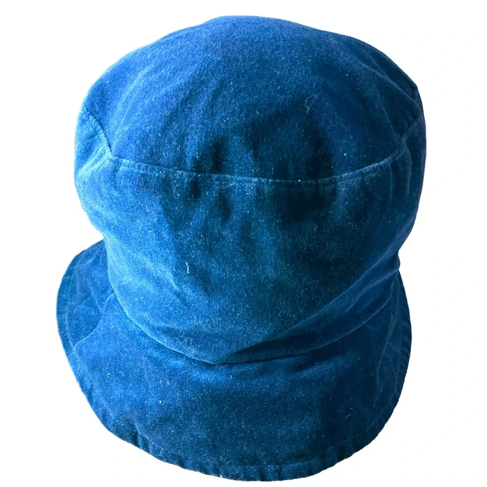 Faded Glory Bucket Hat Velvet Like 90’s Vibes 100% Cotton Retro Edgy Blue OS
